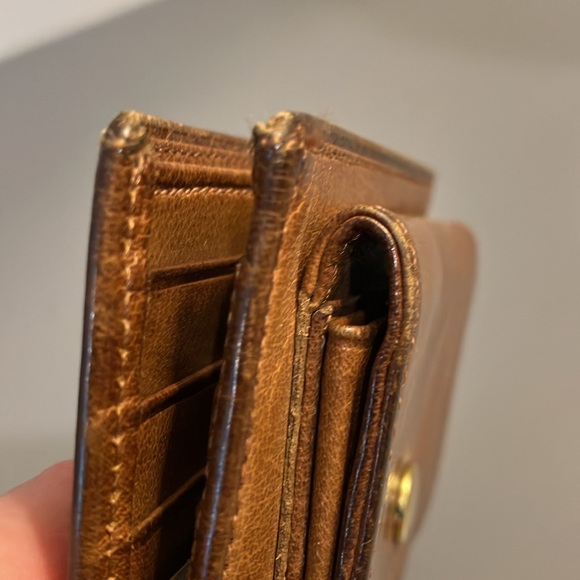 Vintage Coach Brown Bi-fold Leather Wallet Tab & Loop Closure - Picture 7 of 8